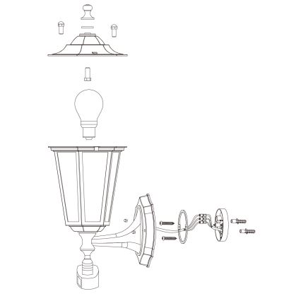 EGLO - Spoljašnja lampa sa senzorom 1xE27/60W/230V