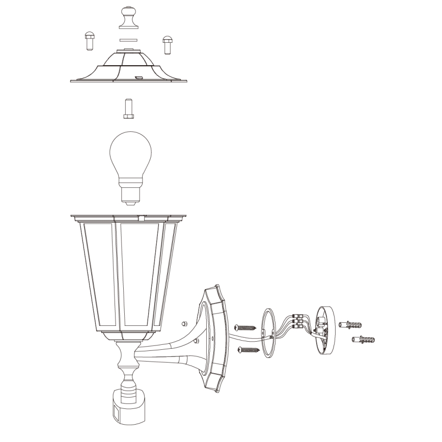 EGLO - Spoljašnja lampa sa senzorom 1xE27/60W/230V