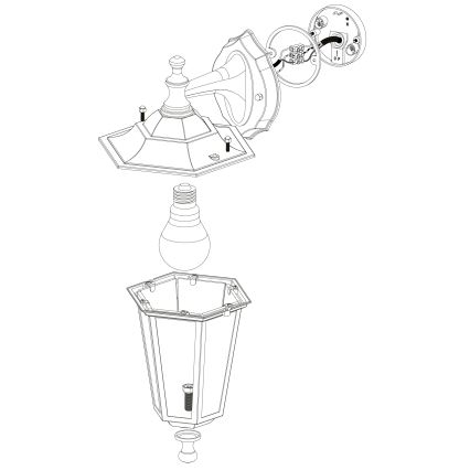 EGLO - Spoljašnja zidna lampa 1xE27/60W crno