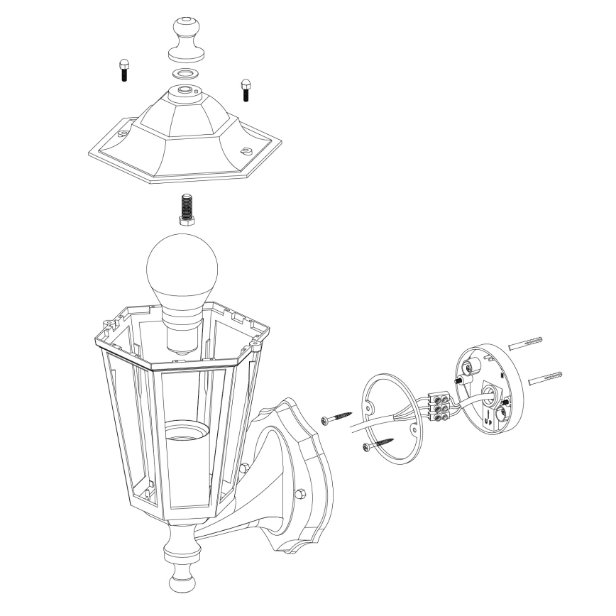 EGLO - Spoljašnja zidna lampa 1xE27/60W crno