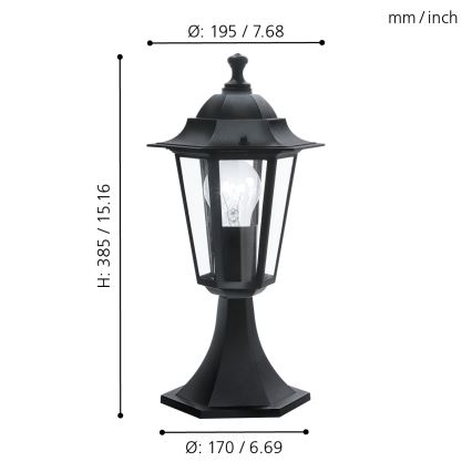 EGLO - Spoljašnja lampa 1xE27/60W crno IP44
