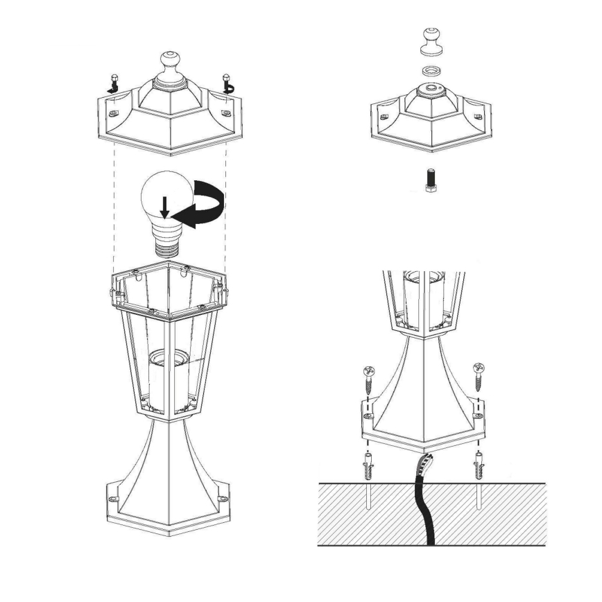 EGLO - Spoljašnja lampa 1xE27/60W crno IP44