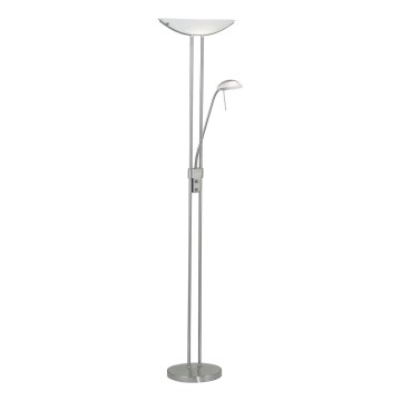 Eglo 25869 - Prigušiva podna lampa BAYA 1xR7s/230W/230V + 1xG9/33W mat krom