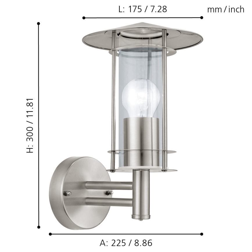 Eglo - Spoljašnja lampa 1xE27/60W/230V IP44