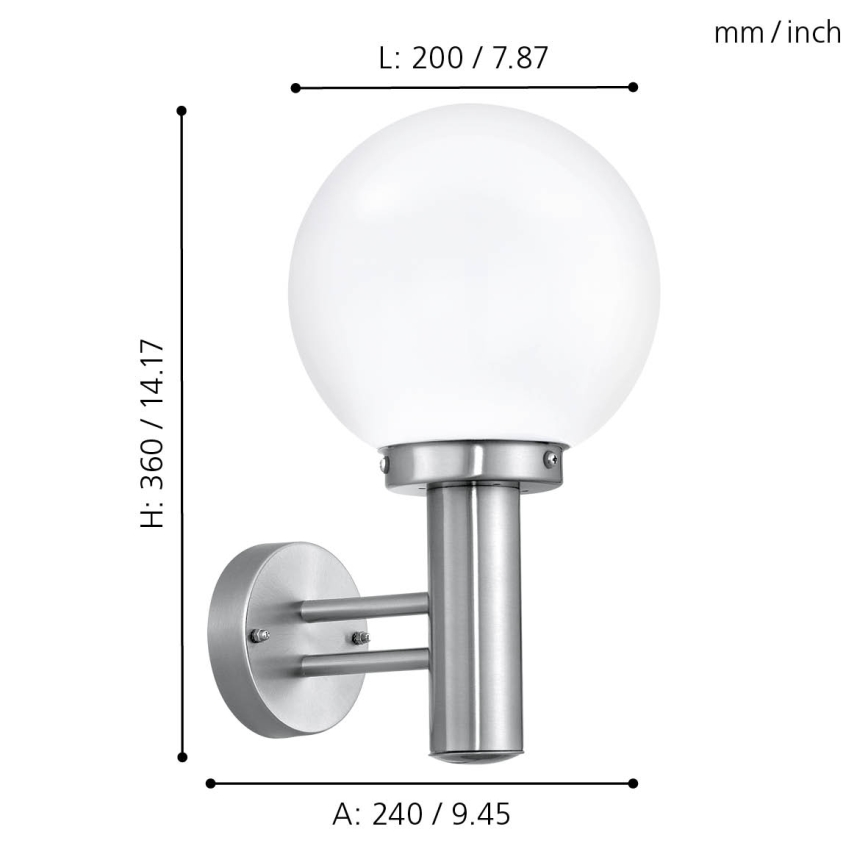 Eglo - Spoljašnja lampa E27/60W/230V IP44