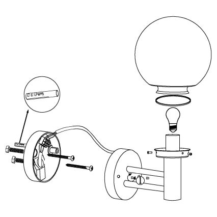 Eglo - Spoljašnja lampa E27/60W/230V IP44