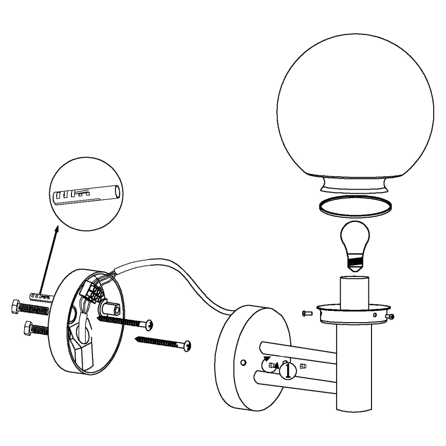 Eglo - Spoljašnja lampa E27/60W/230V IP44