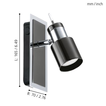 Eglo - LED Reflektorska svjetiljka 1xGU10/5W/230V crna