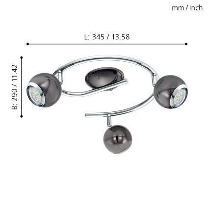 EGLO - LED Reflektorska lampa 3xGU10/3W LED