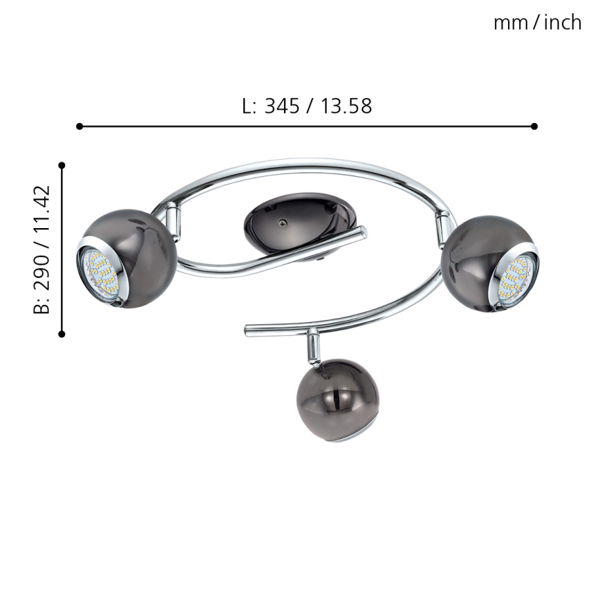 EGLO - LED Reflektorska lampa 3xGU10/3W LED