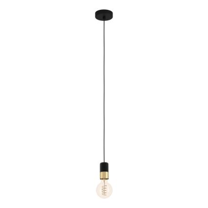 Eglo - Luster na sajli 1xE27/40W/230V crno/zlatna