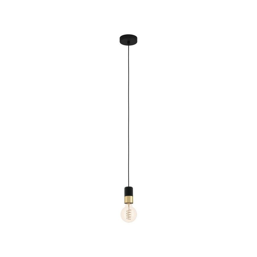Eglo - Luster na sajli 1xE27/40W/230V crno/zlatna