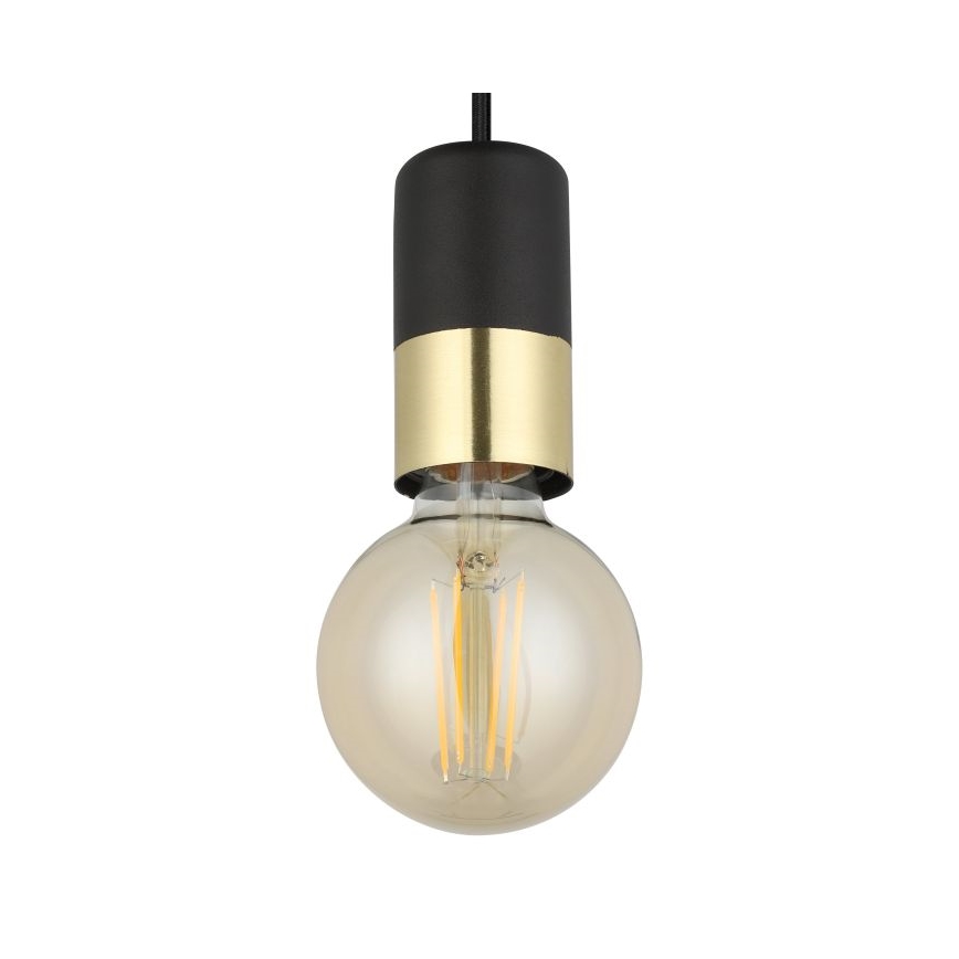 Eglo - Luster na sajli 1xE27/40W/230V crno/zlatna