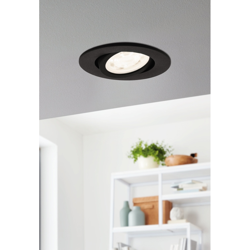 Eglo 31695 - LED RGBW Prigušiva ugradbena lampa SALICETO-Z LED/4,7W/230V 2700-6500K crno