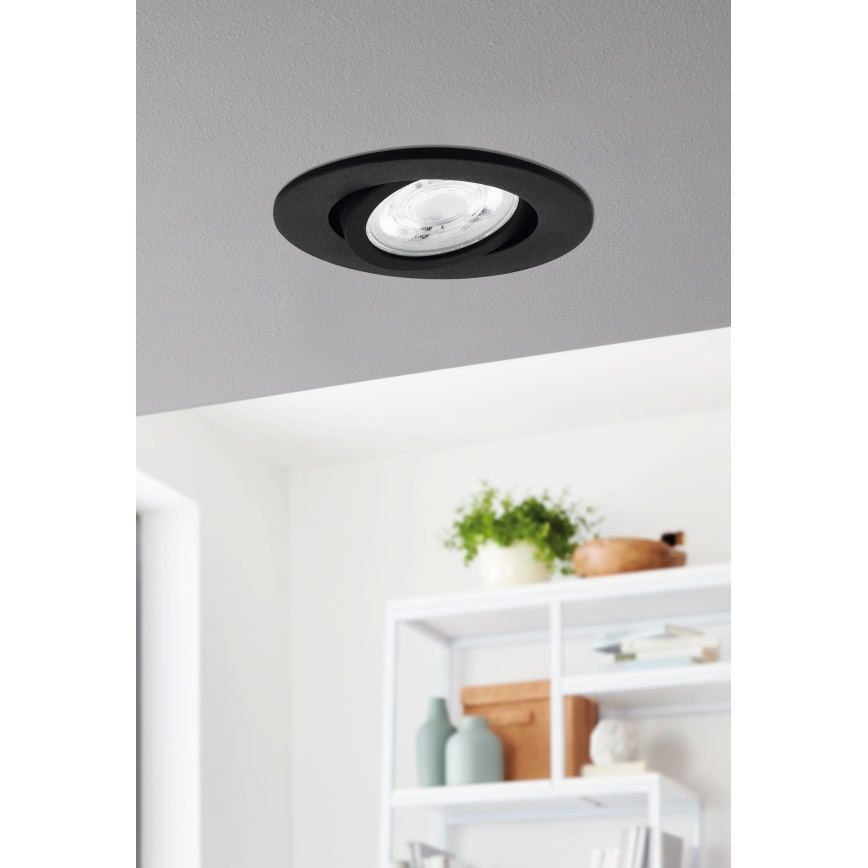 Eglo 31695 - LED RGBW Prigušiva ugradbena lampa SALICETO-Z LED/4,7W/230V 2700-6500K crno