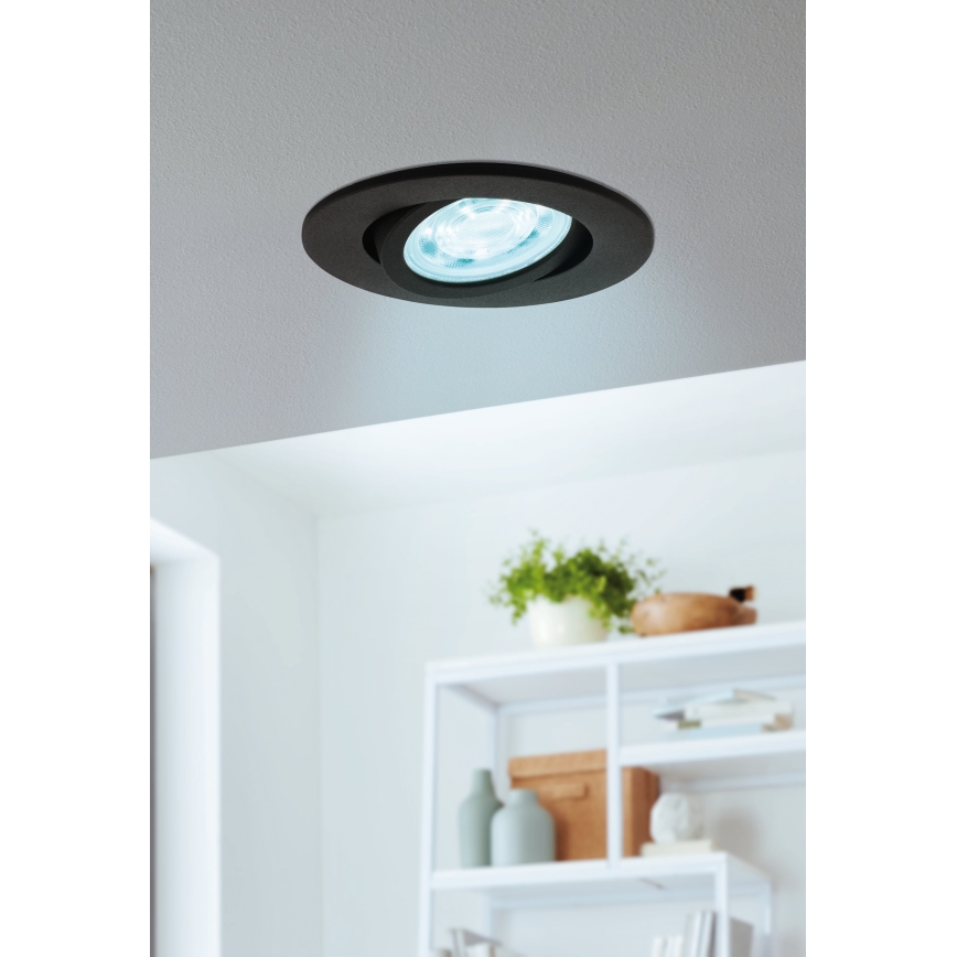 Eglo 31695 - LED RGBW Prigušiva ugradbena lampa SALICETO-Z LED/4,7W/230V 2700-6500K crno
