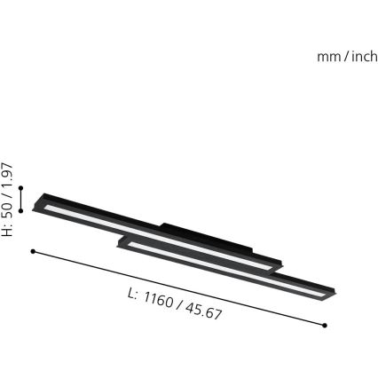 Eglo 31715 - LED RGBW prigušiva stropna svetiljka SALITERAS-Z LED/20,4W/230V 2700-6500K crna