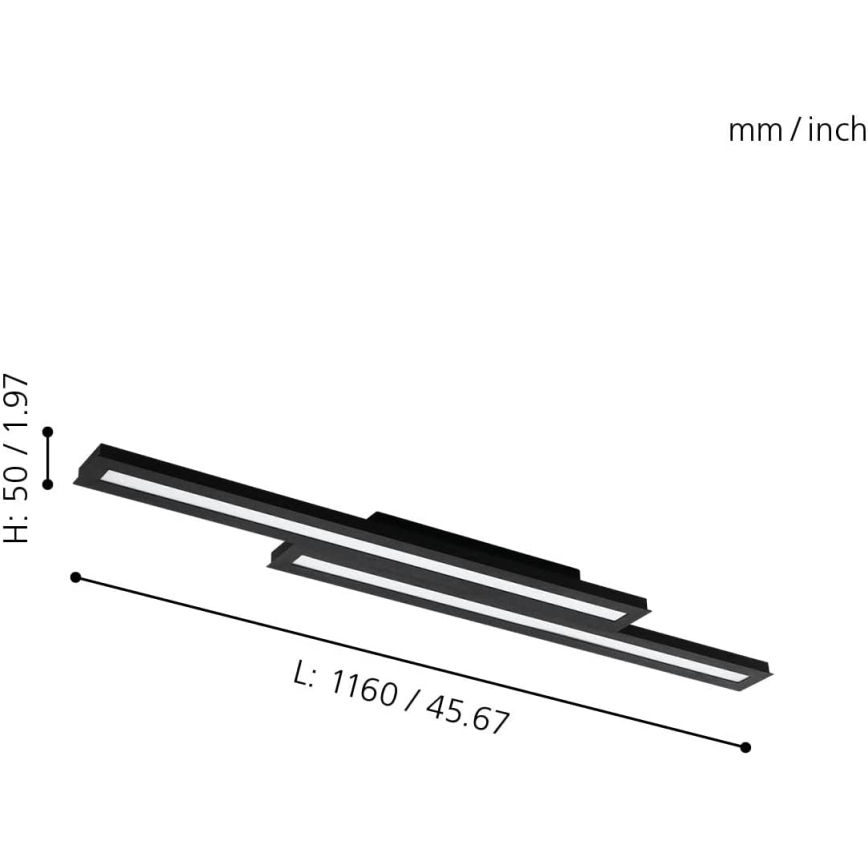 Eglo 31715 - LED RGBW prigušiva stropna svetiljka SALITERAS-Z LED/20,4W/230V 2700-6500K crna