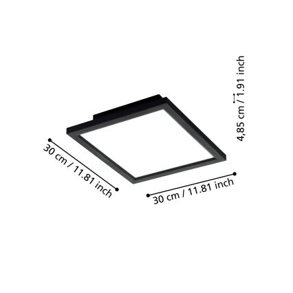 Eglo 31723 - LED Prigušiva plafonjera SALOBRENA-Z LED/15,3W/230V 2700-6500K crno