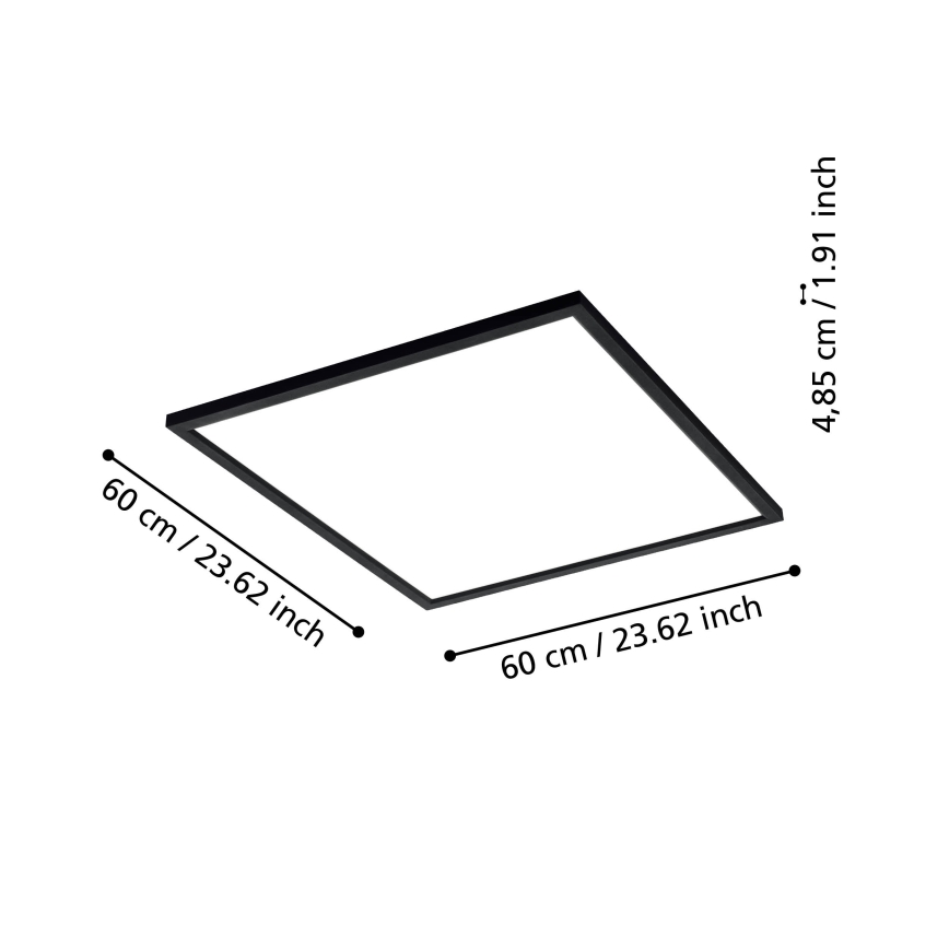 Eglo 31725 - LED Prigušiva plafonjera SALOBRENA-Z LED/33W/230V 2700-6500K crno
