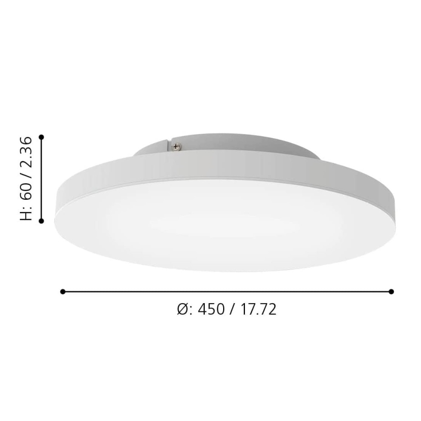 Eglo 31728 - LED RGBW Prigušiva plafonjera TURCONA-Z LED/22,4W/230V 2700-6500K bela