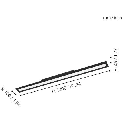 Eglo 31739 - LED Prigušiva plafonjera SALOBRENA-Z LED/33,5W/230V 2700-6500K crno