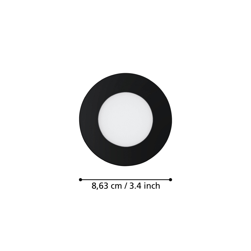 Eglo 31743 - Komplet 3x LED prigušiva kupatilska ugradna svetla FUEVA-Z 1xLED/2,8W/230V 2700-6500 IP44 crna prečnik 8,5 cm