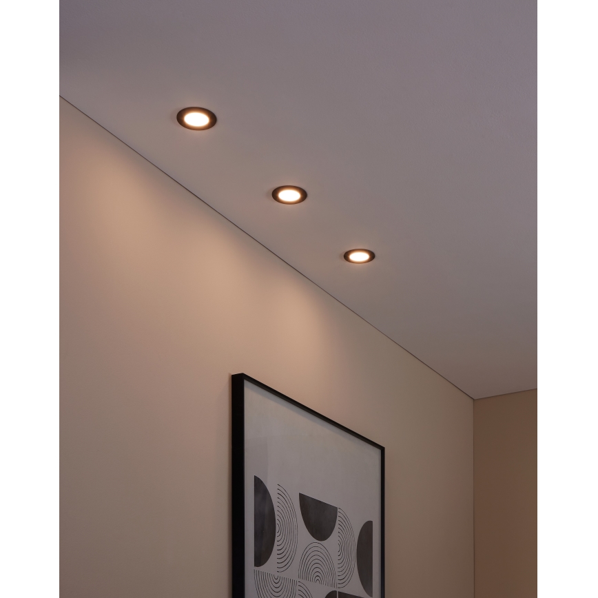 Eglo 31743 - Set 3x LED Prigušiva ugradbena lampa za kupatilo FUEVA-Z 1xLED/2,8W/230V 2700-6500 IP44 crno