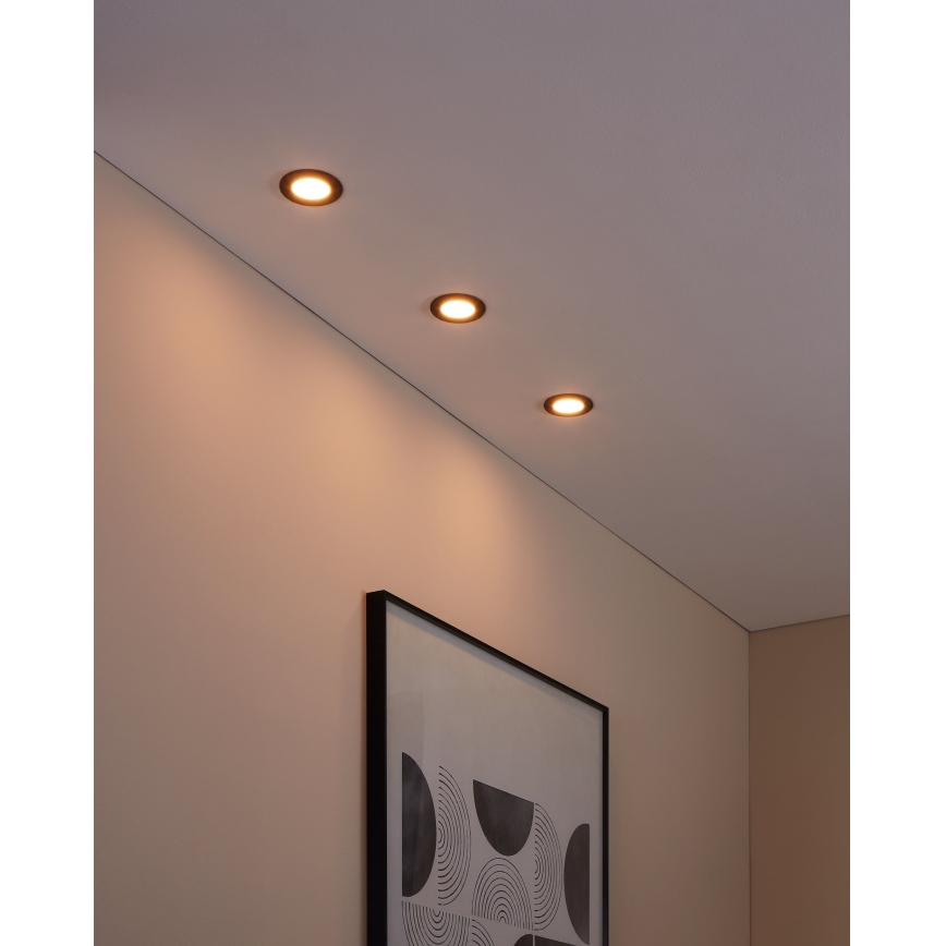 Eglo 31743 - Set 3x LED Prigušiva ugradbena lampa za kupatilo FUEVA-Z 1xLED/2,8W/230V 2700-6500 IP44 crno
