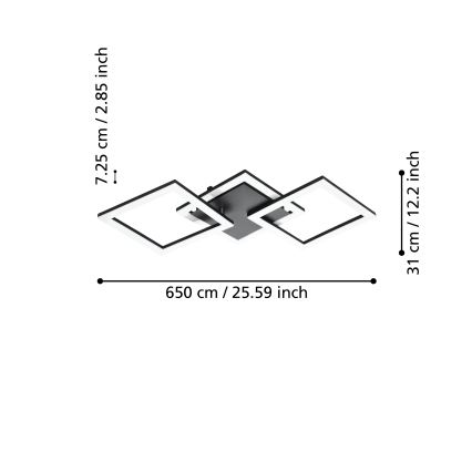 Eglo 31775 - LED Prigušiva plafonjera PARANDAY-Z LED/32,4W/230V 3000-6500K crno