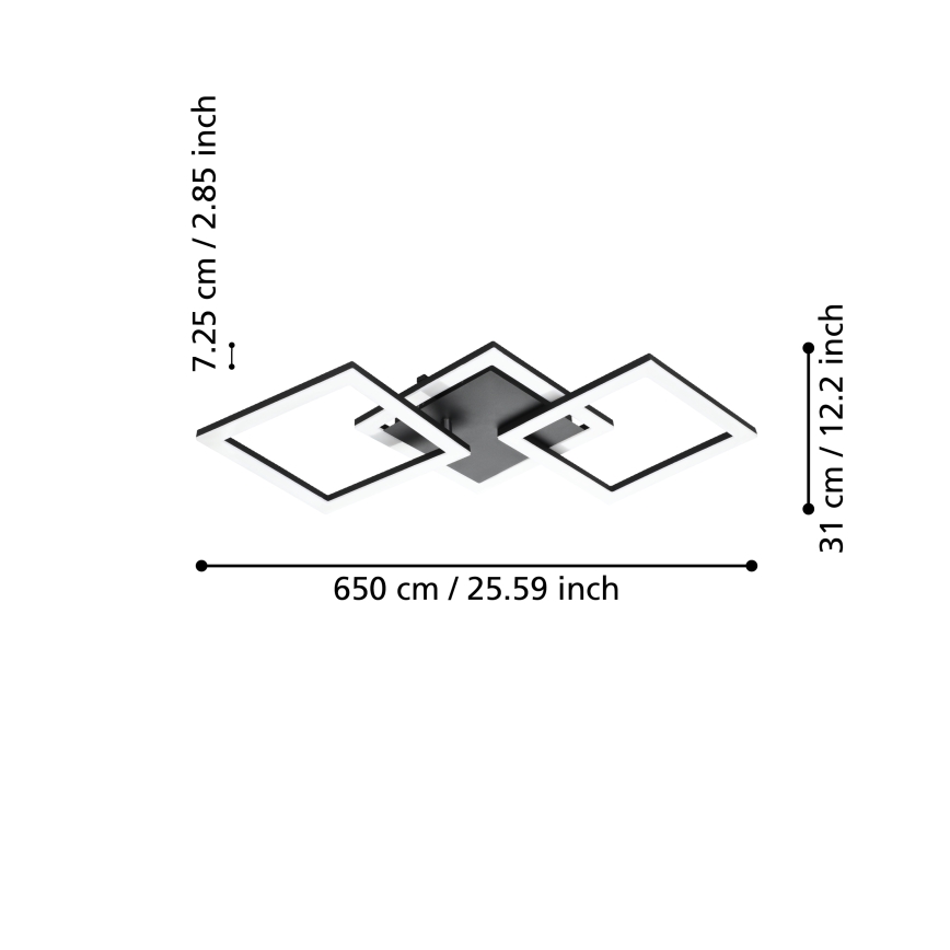 Eglo 31775 - LED Prigušiva plafonjera PARANDAY-Z LED/32,4W/230V 3000-6500K crno