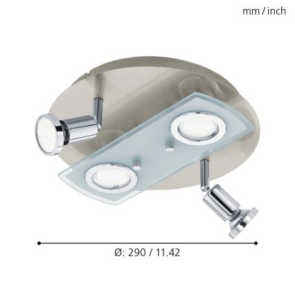 Eglo 32001 - LED Plafonjera PAWEDO 1 4xGU10-LED/3W/230V