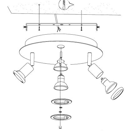Eglo 32001 - LED plafonsko svetlo PAWEDO 1 4xGU10-LED/3W/230V