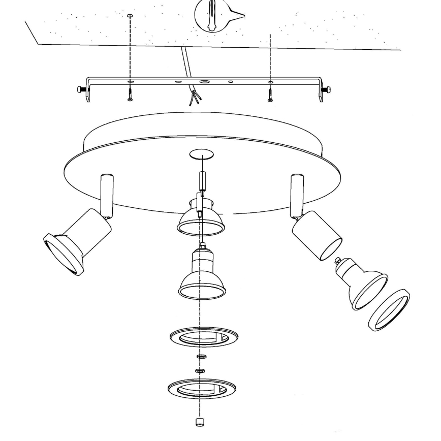 Eglo 32001 - LED plafonsko svetlo PAWEDO 1 4xGU10-LED/3W/230V