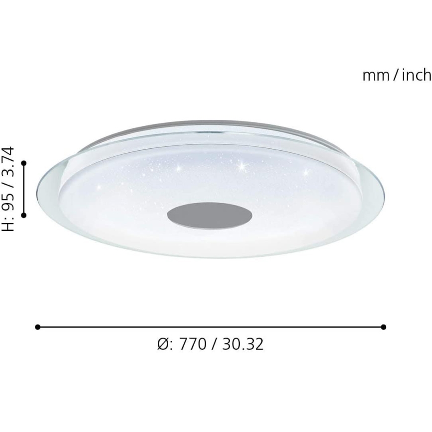 Eglo 32344 - LED RGBW prigušiva plafonska svetiljka LANCIANO-C LED/53W/230V 2700-6500K + daljinski upravljač