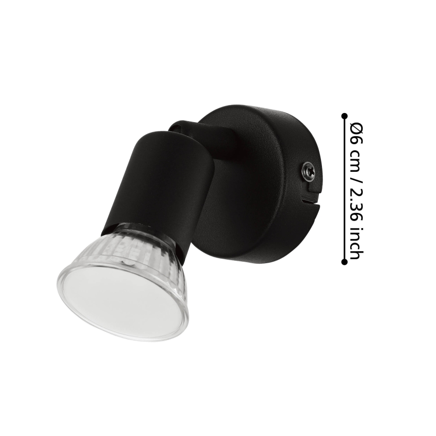 Eglo - LED Zidna reflektorska lampa 1xGU10/2,8W/230V 3000K crno