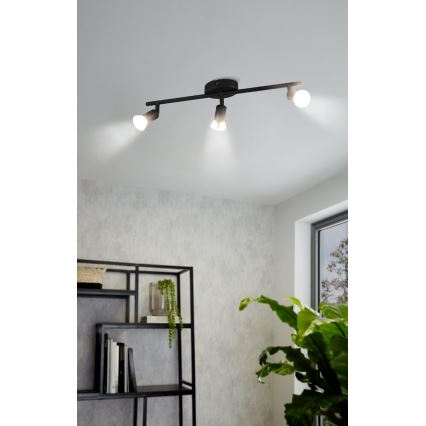 Eglo - LED Reflektorska lampa 3xGU10/2,8W/230V 3000K crno