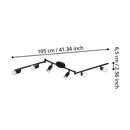 Eglo - LED Reflektorska lampa 6xGU10/2,8W/230V 3000K crno