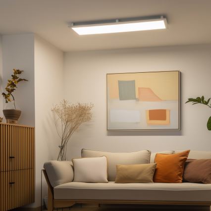 Eglo 32734 - LED RGBW prigušiva površinski montirana 2u1 SALOBRENA-C LED/34W/230V bela + daljinski upravljač
