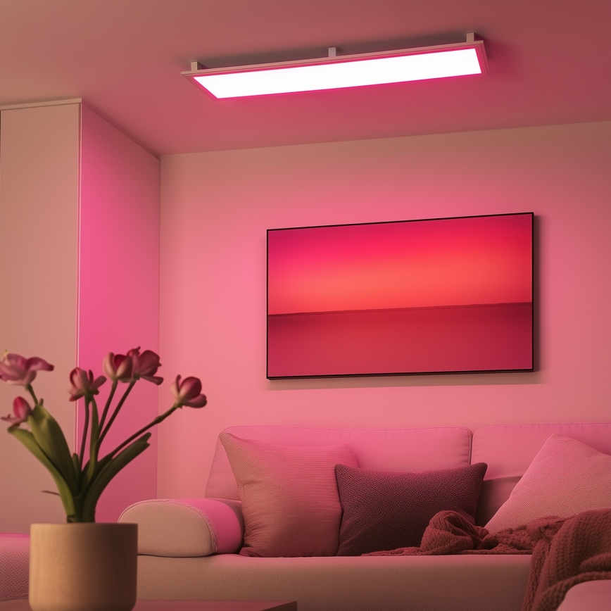 Eglo 32734 - LED RGBW prigušiva površinski montirana 2u1 SALOBRENA-C LED/34W/230V bela + daljinski upravljač
