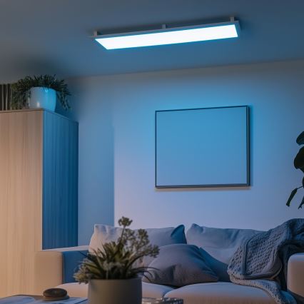 Eglo 32734 - LED RGBW prigušiva površinski montirana 2u1 SALOBRENA-C LED/34W/230V bela + daljinski upravljač
