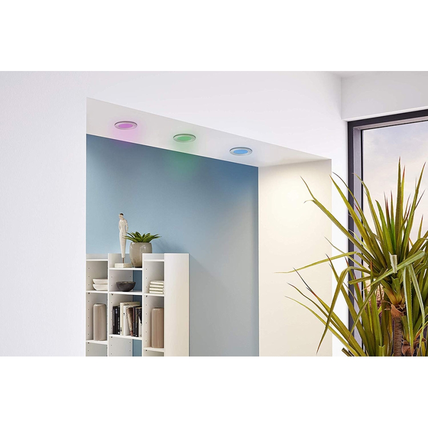 Eglo - Set od 3 LED RGB prigušiva ugradna svetla FUEVA-C 1xLED/3W/230V prečnik 8,5 cm