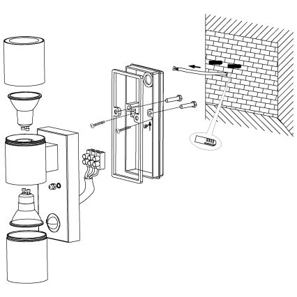 Eglo - LED spoljašnje zidno svetlo sa senzorom 2xGU10/3W/230V IP44
