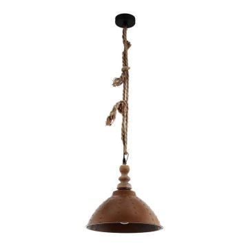 Eglo 33026 - Luster na sajli RIDDLECOMBE 1xE27/60W/230V braon patina