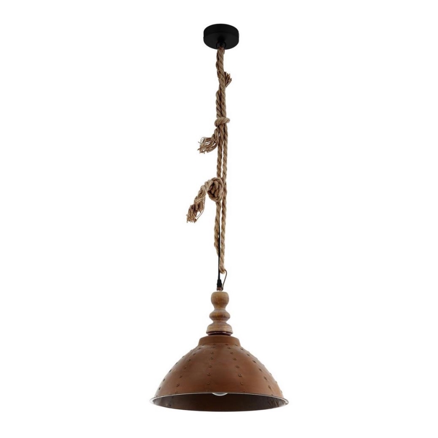 Eglo 33026 - Luster na sajli RIDDLECOMBE 1xE27/60W/230V braon patina