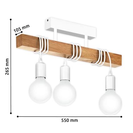 Eglo - Prikačeni luster TOWNSHEND 3xE27/60W/230V