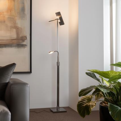 Eglo 33182 - LED Prigušiva podna lampa SOLANO 1xLED/26W/230V +1xLED/3,2W 3000K mat krom