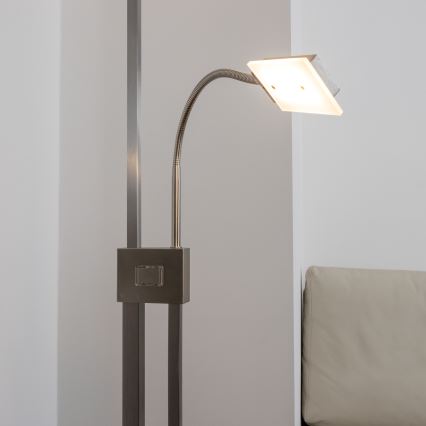 Eglo 33182 - LED Prigušiva podna lampa SOLANO 1xLED/26W/230V +1xLED/3,2W 3000K mat krom