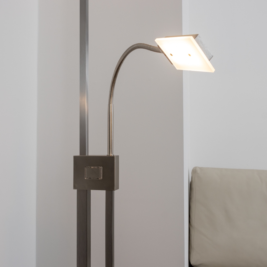 Eglo 33182 - LED Prigušiva podna lampa SOLANO 1xLED/26W/230V +1xLED/3,2W 3000K mat krom