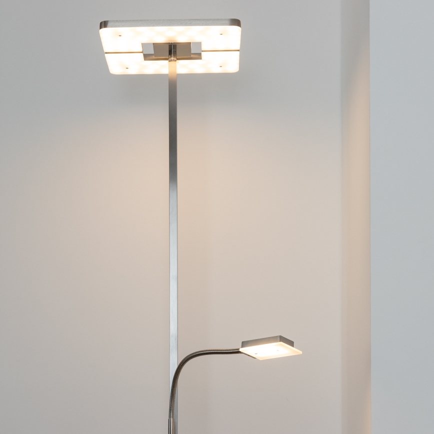 Eglo 33182 - LED Prigušiva podna lampa SOLANO 1xLED/26W/230V +1xLED/3,2W 3000K mat krom